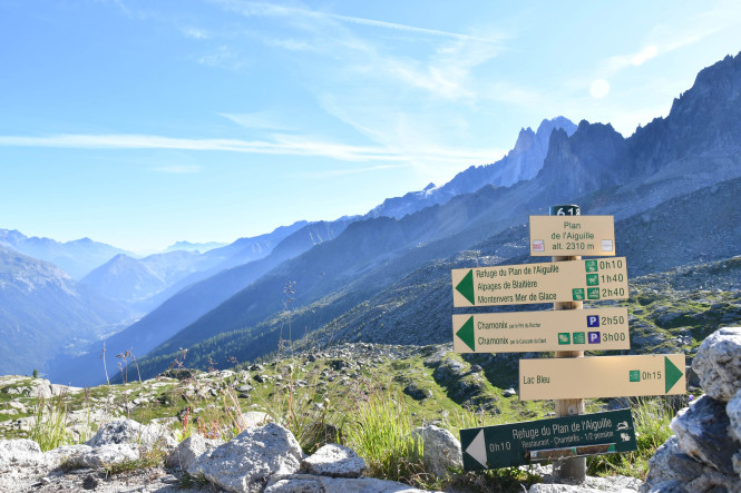 hiking in mountain summer