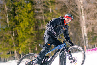 Winter Electric Mountain Biking