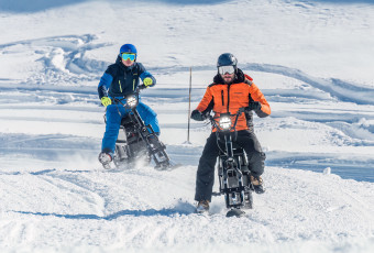 Group Evolution 2 Tignes on a moonbike trip.